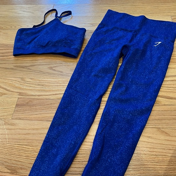 Blue Gymshark sports bra and leggings set - Picture 1 of 4